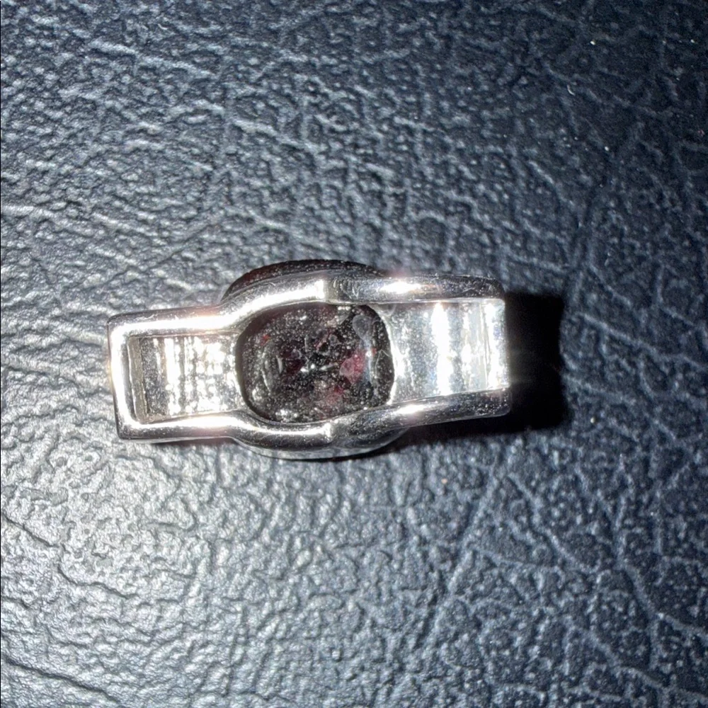 Silver and Black / Red Faceted Stone necklac elegant - Picture 6 of 10